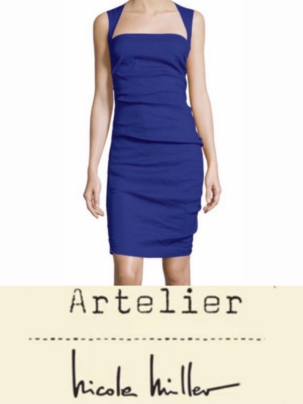 ARTELIER NICOLE MILLER Sleeveless Square-Neck Dress